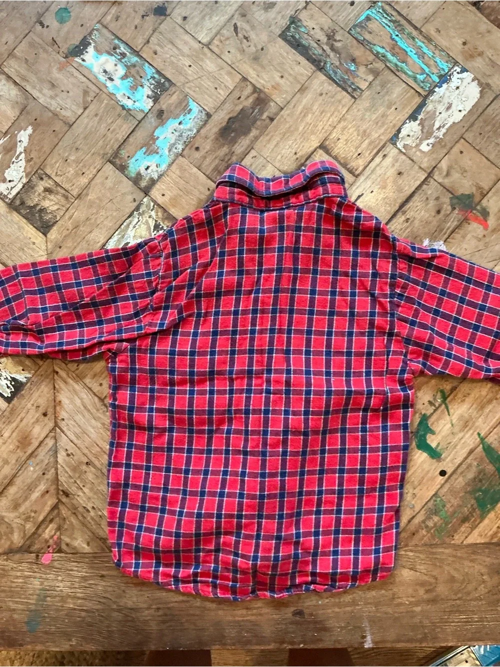 OshKosh B'gosh Red and Blue Plaid Button-Up Shirt